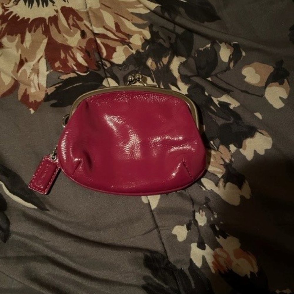 Coach Patent Leather Fuschia Coin Purse